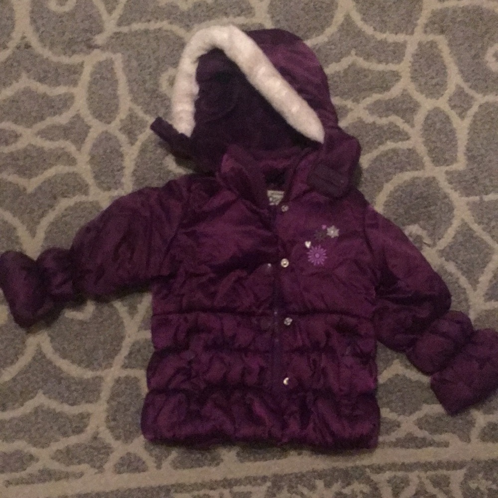 Purple puffer coat